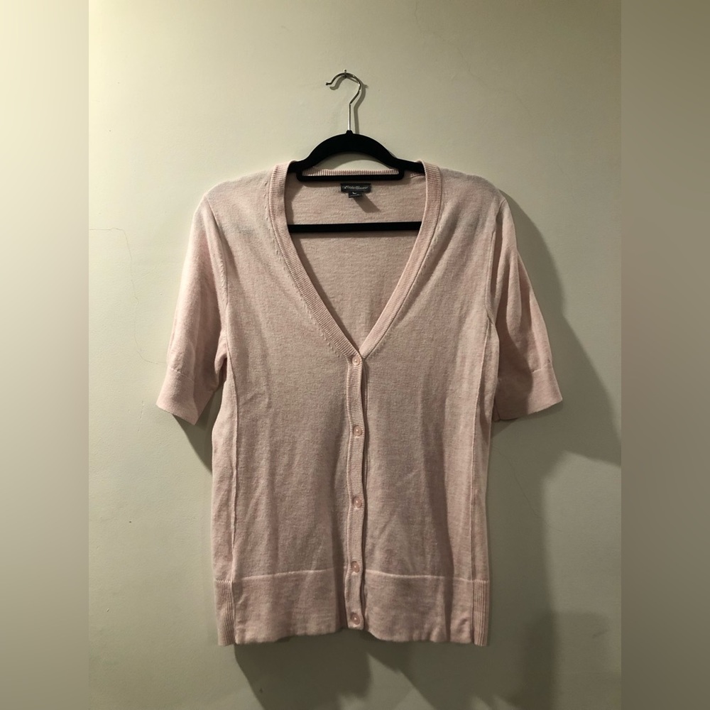 Eddie Bauer - Women’s Quarter Sleeve, Lightweight Cardigan - Light Pink